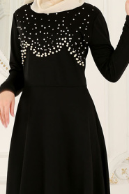 Nayla Collection - Black Hijab Dress 76620S - Thumbnail