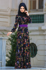 Nayla Collection - Black Hijab Dress 76931S - Thumbnail