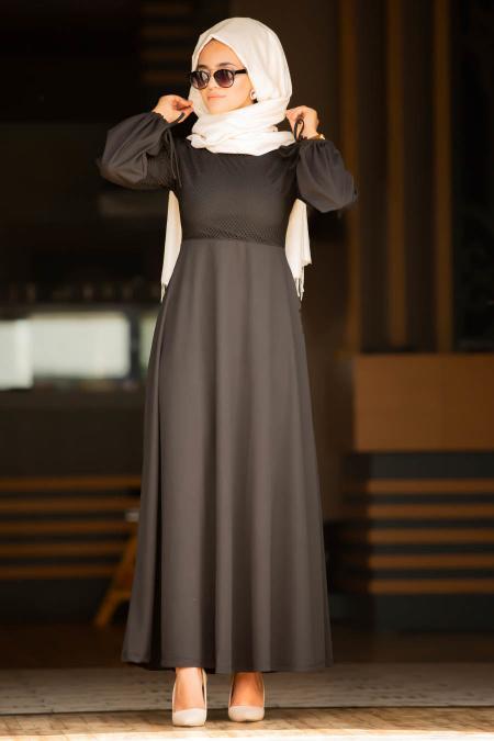 Nayla Collection - Black Hijab Dress 79260S - 2