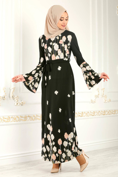 Nayla Collection - Black Hijab Dress 9673S