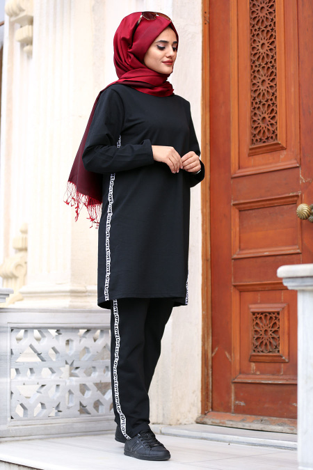 Nayla Collection - Black Hijab Sport Suit 76740S