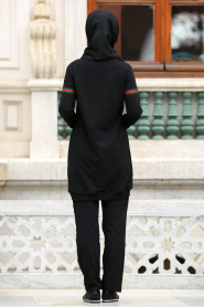 Nayla Collection - Black Hijab Sport Suit 8048S - Thumbnail