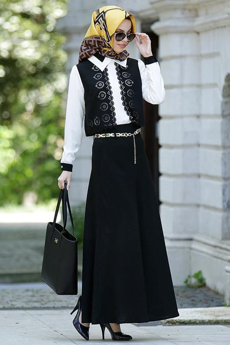Nayla Collection - Black Hijab Suit 3110S - 2