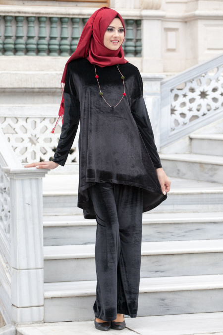 Nayla Collection - Black Hijab Suit 405S
