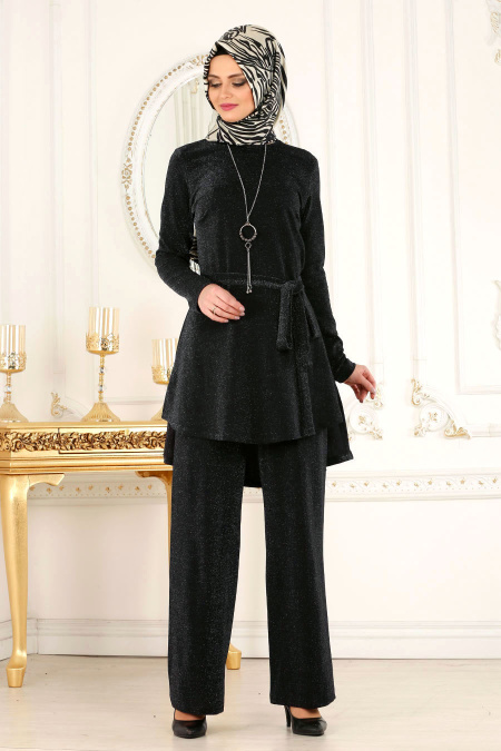 Nayla Collection - Black Hijab Suit 5342S