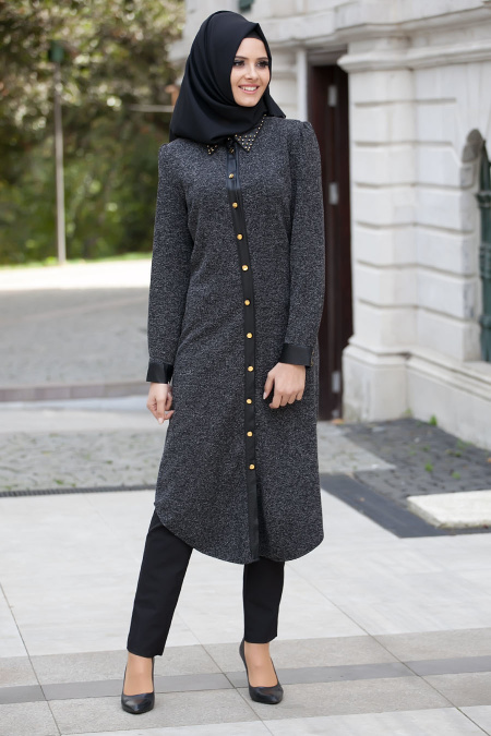 Nayla Collection - Black Hijab Tunic 1507S