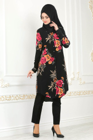 Nayla Collection - Black Hijab Tunic 1562S - Thumbnail