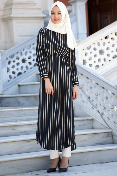 Nayla Collection - Black Hijab Tunic 2094S