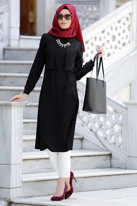 Nayla Collection - Black Hijab Tunic 5202S