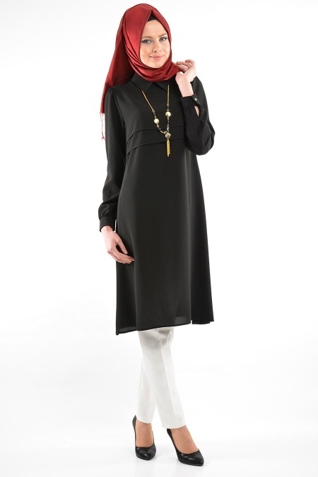 Nayla Collection - Black Hijab Tunic 5203S