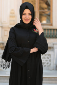 Nayla Collection - Black Hijab Tunic 52410-01S - Thumbnail