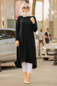 Nayla Collection - Black Hijab Tunic 53140S - Thumbnail