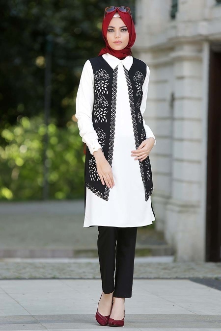 Nayla Collection - Black Hijab Tunic 6051S