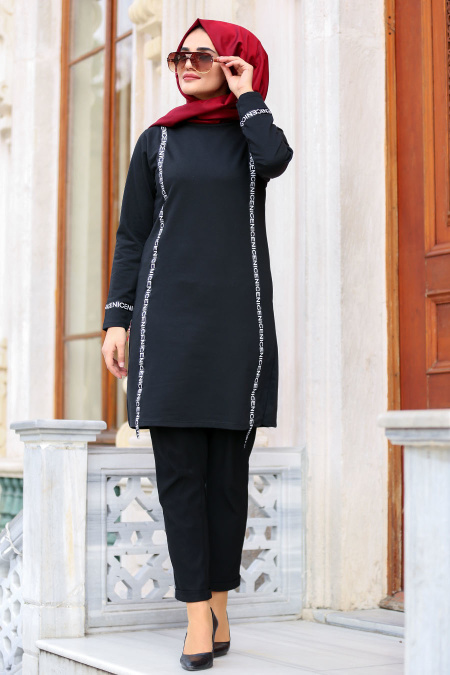 Nayla Collection - Black Hijab Tunic 76640S