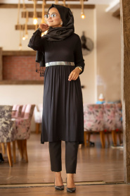 Nayla Collection - Black Hijab Tunic 79190S - Thumbnail