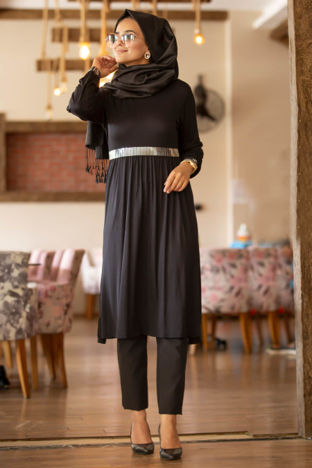 Nayla Collection - Black Hijab Tunic 79190S