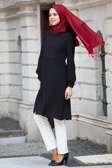 Nayla Collection - Black Hijab Tunic 829S