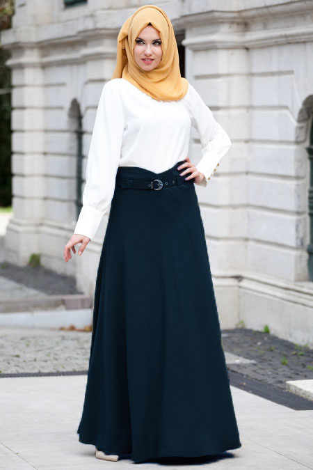 Nayla Collection - Bleu Marin Hijab Jupe 1284L