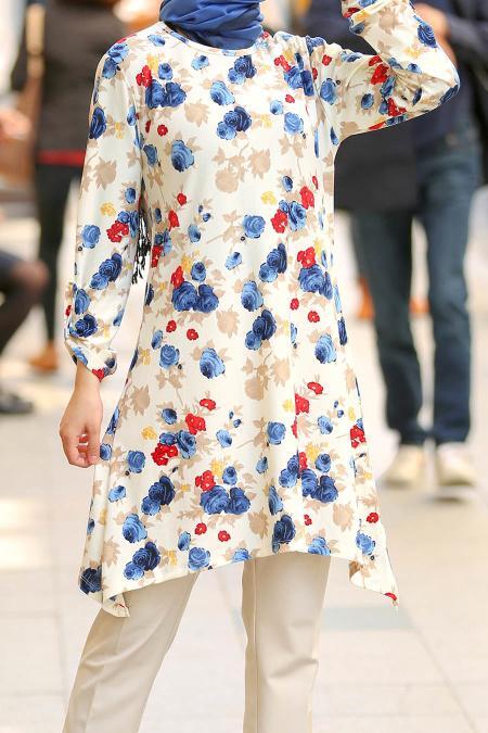 Nayla Collection - Blue Hijab Tunic 30613M - 2