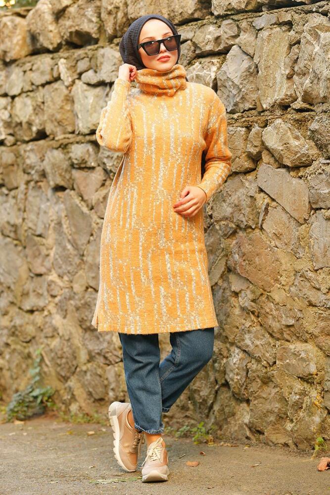 Nayla Collection - Boğazlı Hardal Tesettür Tunik 5414HR - 2