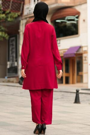 Nayla Collection - Bordo İkili Tesettür Takım 31320BR - 1