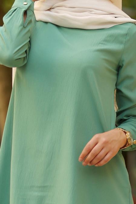 Nayla Collection - Çağla Yeşili Tunik / Pantolon Tesettür Takım 41440CY - 2