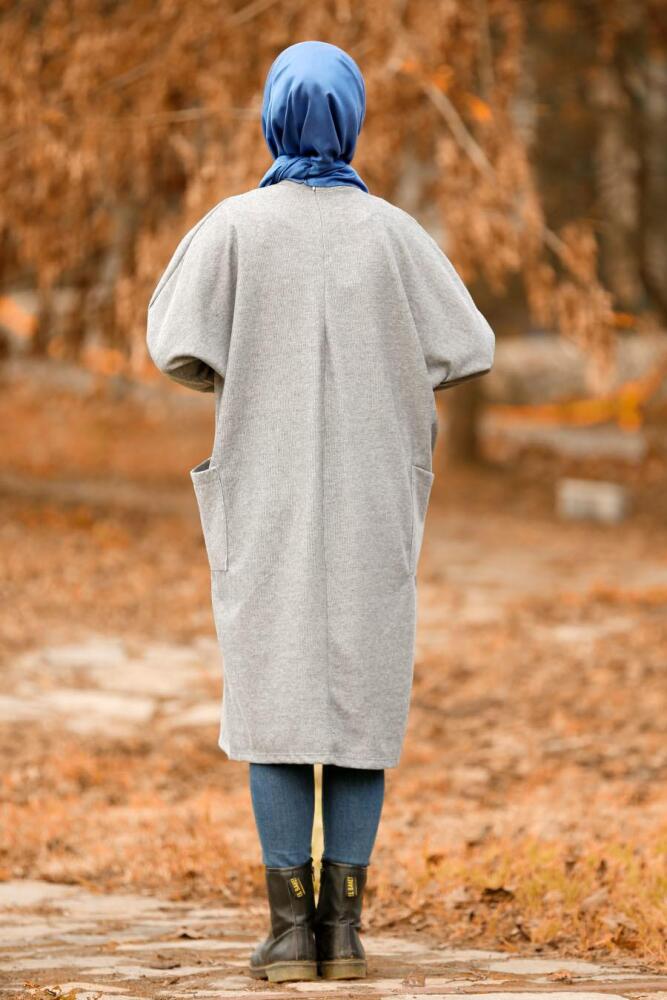 Nayla Collection - Cepli Gri Tesettür Tunik 40301GR - 2