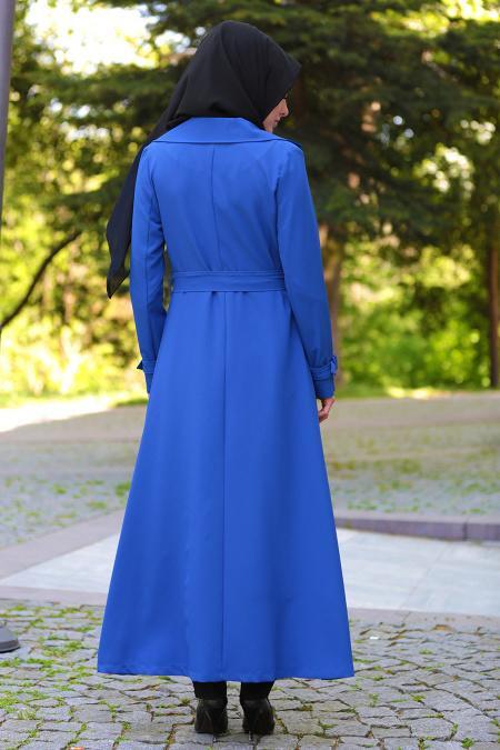 Nayla Collection - Cepli Saks Mavisi Tesettür Kap 7132SX - 3