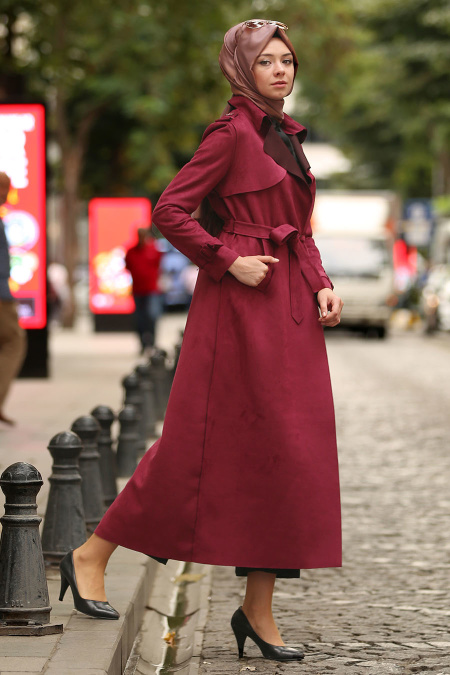 Nayla Collection - Cerise Trench Manteau 18603VSN