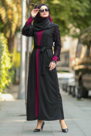 Nayla Collection - Cherry Hijab Abaya 100361VSN - Thumbnail