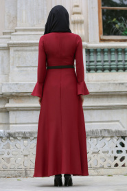 Nayla Collection - Claret Red Hijab Dress 4809BR - Thumbnail