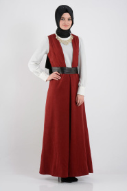 Nayla Collection - Claret Red Hijab Suit 4130BR - Thumbnail