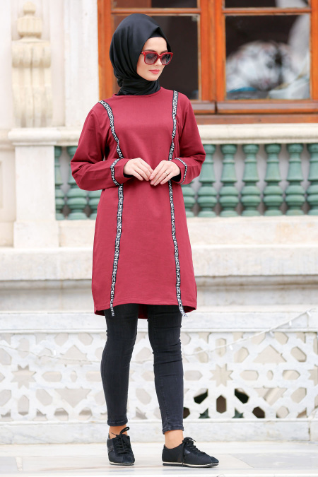 Nayla Collection - Claret Red Hijab Tunic 76640BR