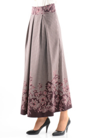 Nayla Collection - Dark Purple Hijab Skirt 369MU - Thumbnail