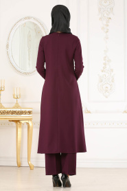 Nayla Collection - Dark Purple Hijab Suit 6002MU - Thumbnail