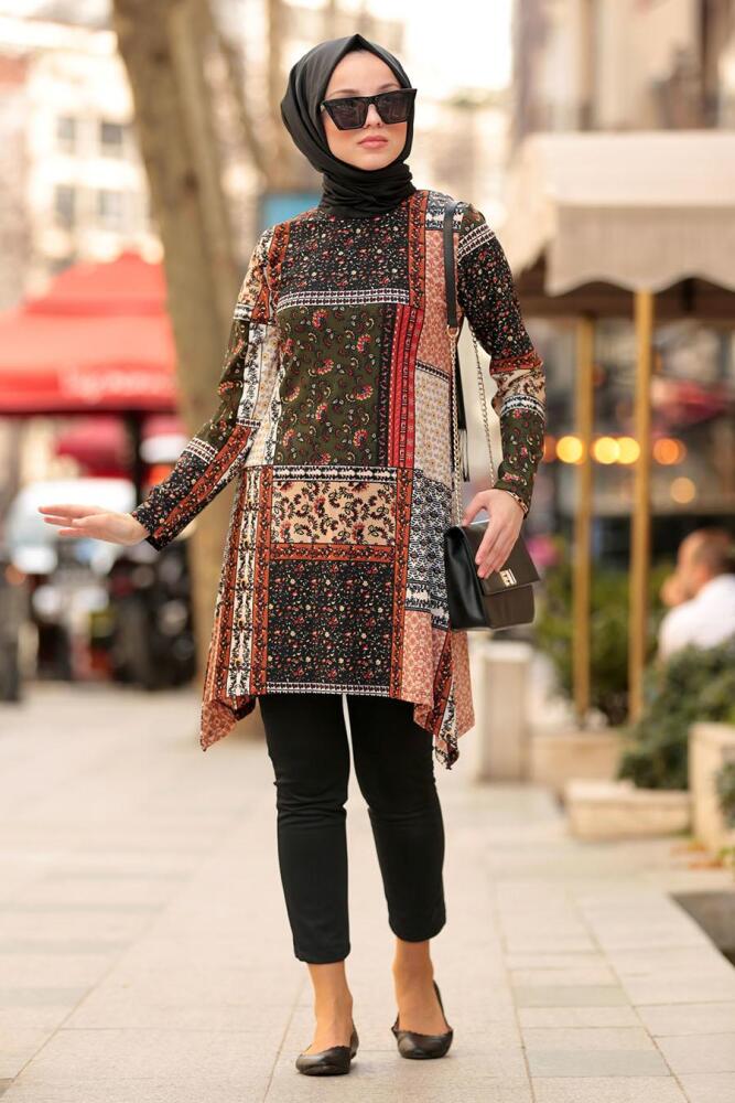Nayla Collection - Desenli Tesettür Tunik 40454DSN - 1