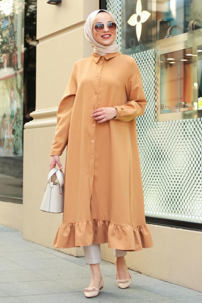 Nayla Collection - Düğmeli Bisküvi Tesettür Tunik 2174BS - 1