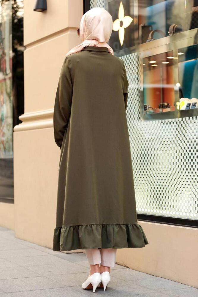Nayla Collection - Düğmeli Haki Tesettür Tunik 2174HK - 2