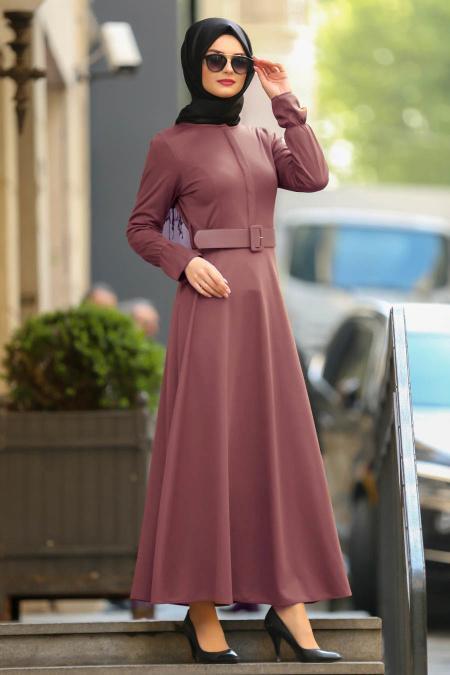 Nayla Collection - Dusty Rose Hijab Dress 41510GK - 1