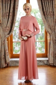 Nayla Collection - Dusty Rose Hijab Dress 7010GK - Thumbnail