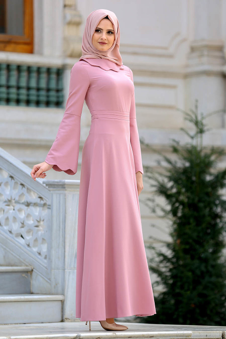Nayla Collection - Dusty Rose Hijab Dress 8246GK