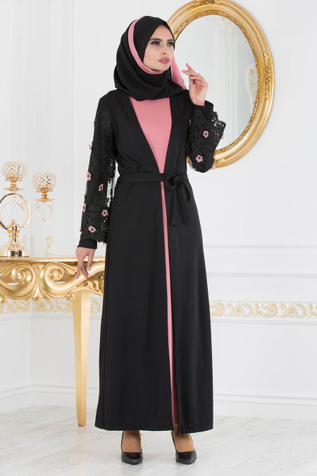 Nayla Collection - Dusty Rose Hijab Suit Abaya 100347GK