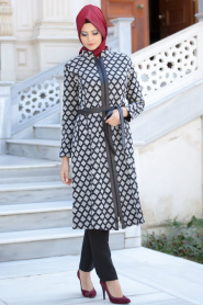 Nayla Collection - Ecru Hijab Coat 1022E - Thumbnail