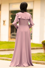 Nayla Collection - Fırfırlı Lila Tesettür Elbise 4262LILA - Thumbnail