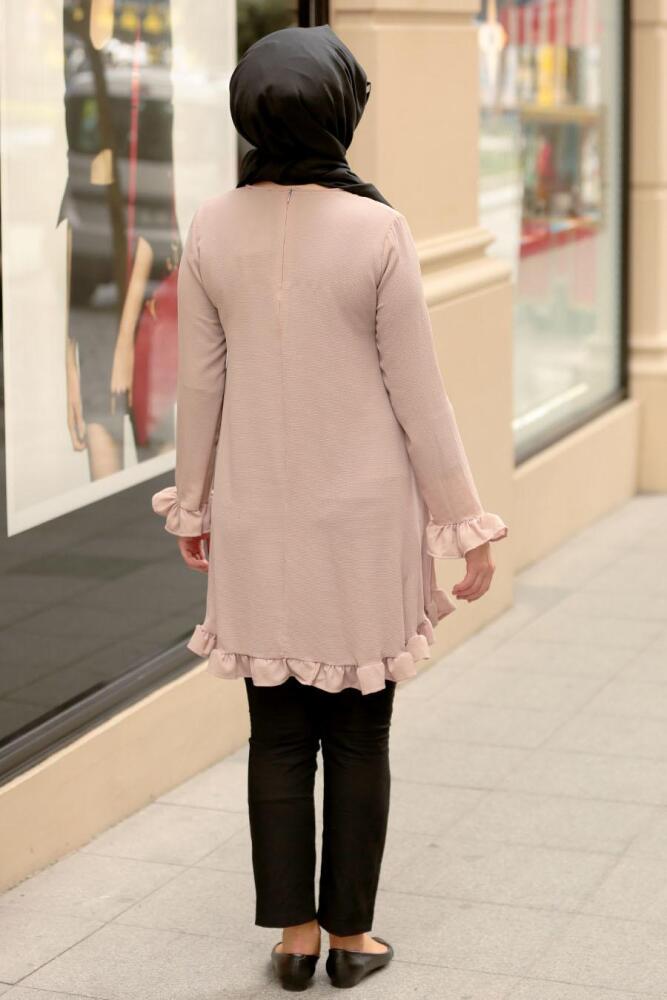 Nayla Collection - Fırfırlı Vizon Tesettür Tunik 10130V - 2