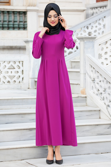 Nayla Collection - Fuchsia Hijab Coat 4107F