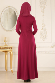 Nayla Collection - Fuchsia Hijab Dress 12010F - Thumbnail