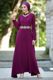 Nayla Collection - Fuchsia Hijab Dress 5206F - Thumbnail