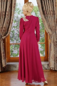 Nayla Collection - Fuchsia Hijab Dress 7009F - Thumbnail