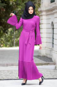 Nayla Collection - Fuchsia Hijab Dress 7076F - Thumbnail
